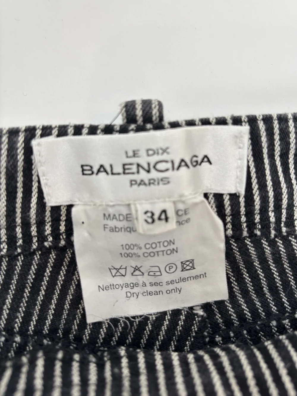 Balenciaga S/S 2001 metal clip striped pants — JAMES VELORIA